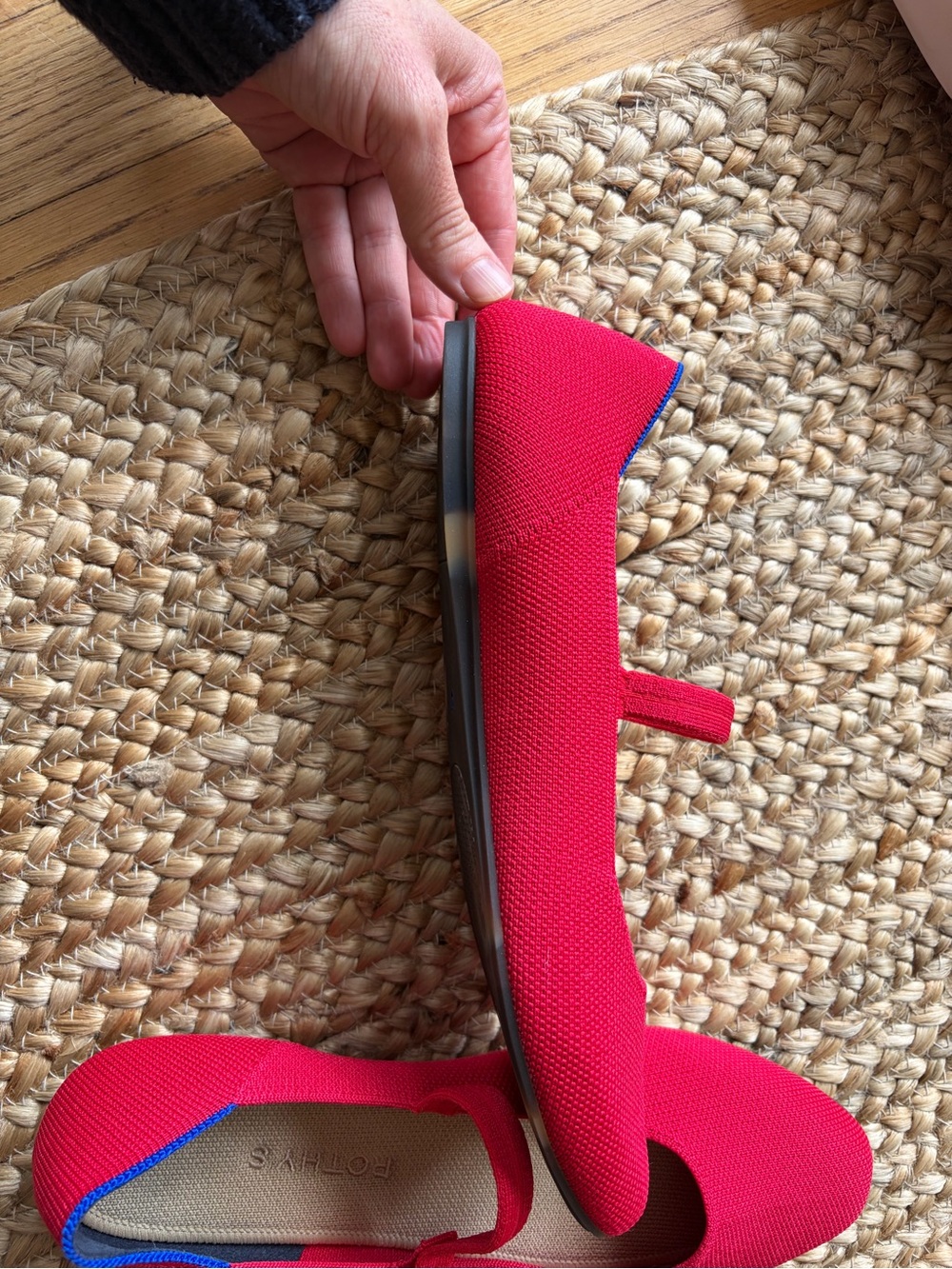 Rothy's Bright Red Mary Jane Square Flats - Picture 2 of 6